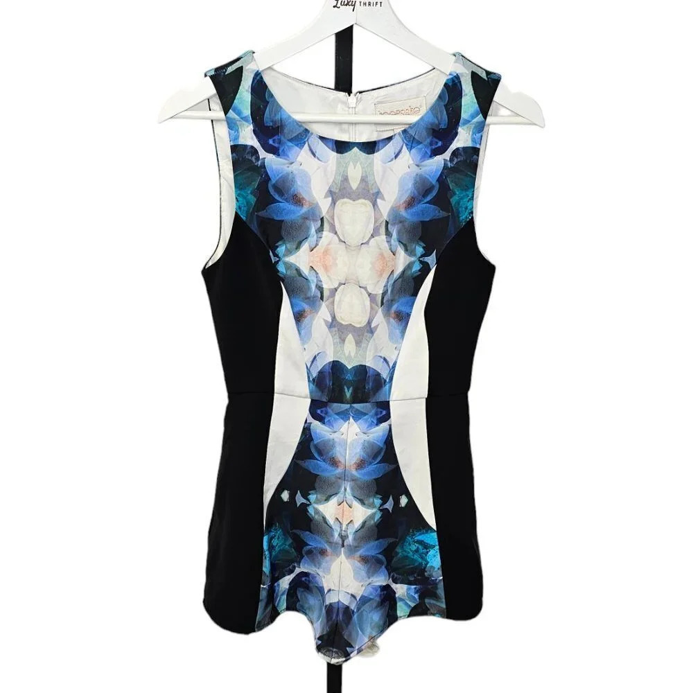 Keepsake The Label Womens Romper Abstract Zip Back Size Small